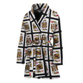 Four Kings Playing Cards Pattern Print Women's Bathrobe