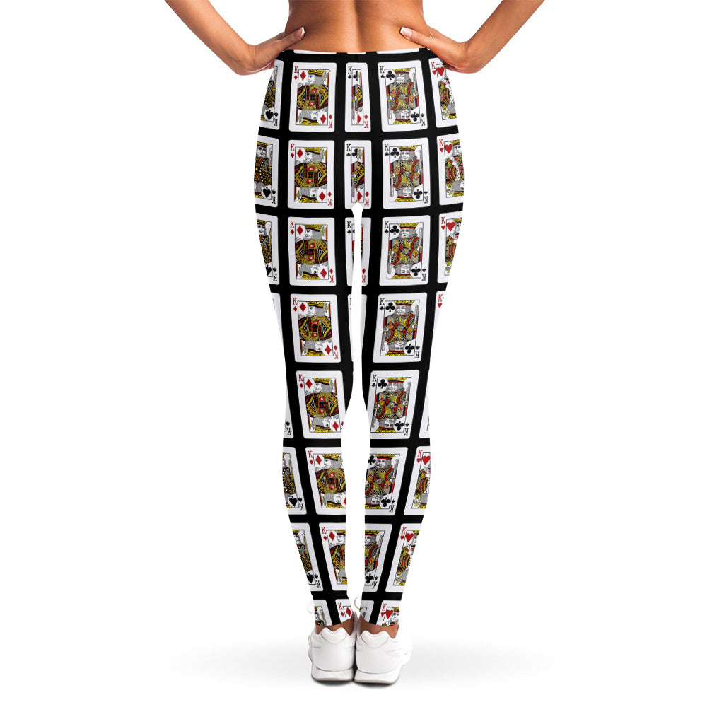 Four Kings Playing Cards Pattern Print Women's Leggings