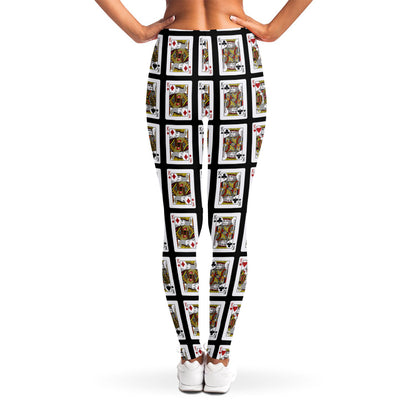 Four Kings Playing Cards Pattern Print Women's Leggings
