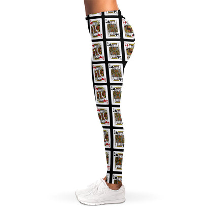 Four Kings Playing Cards Pattern Print Women's Leggings