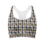 Four Kings Playing Cards Pattern Print Women's Sports Bra