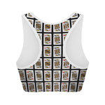 Four Kings Playing Cards Pattern Print Women's Sports Bra
