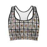 Four Kings Playing Cards Pattern Print Women's Sports Bra