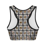 Four Kings Playing Cards Pattern Print Women's Sports Bra