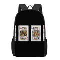 Four Kings Playing Cards Print 17 Inch Backpack