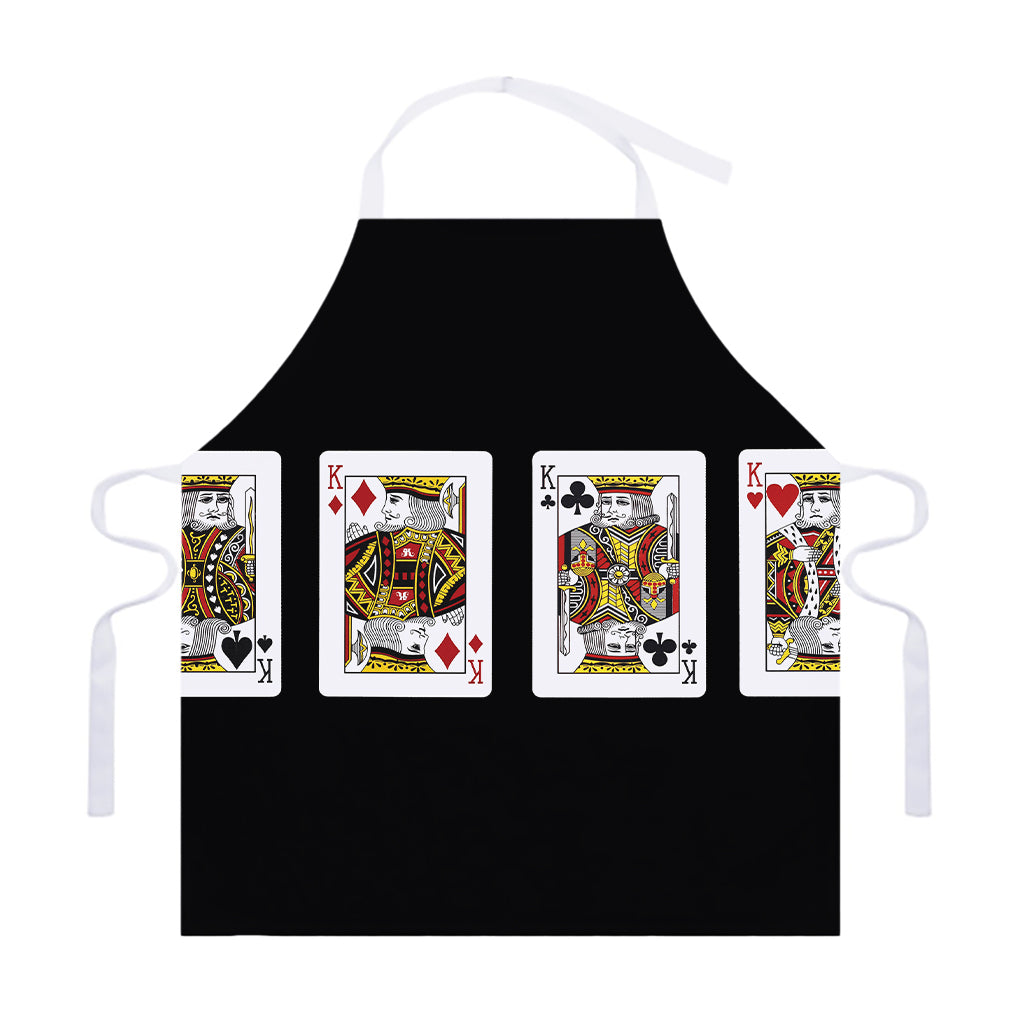 Four Kings Playing Cards Print Adjustable Apron