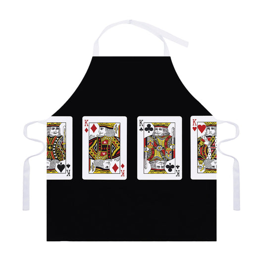 Four Kings Playing Cards Print Adjustable Apron