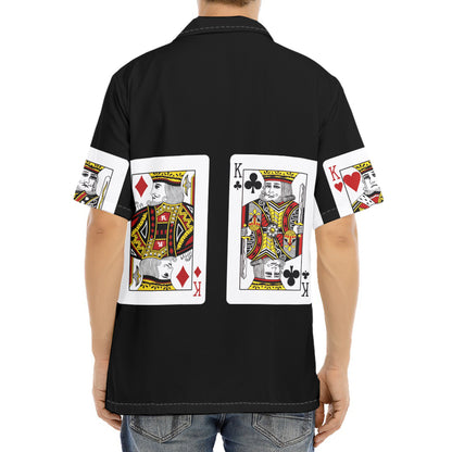 Four Kings Playing Cards Print Aloha Shirt