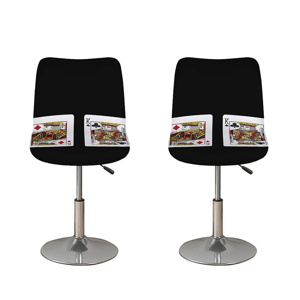 Four Kings Playing Cards Print Bar Stool Covers