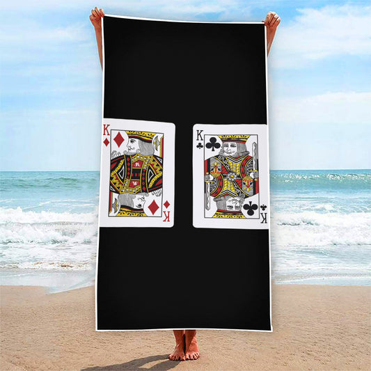 Four Kings Playing Cards Print Beach Towel