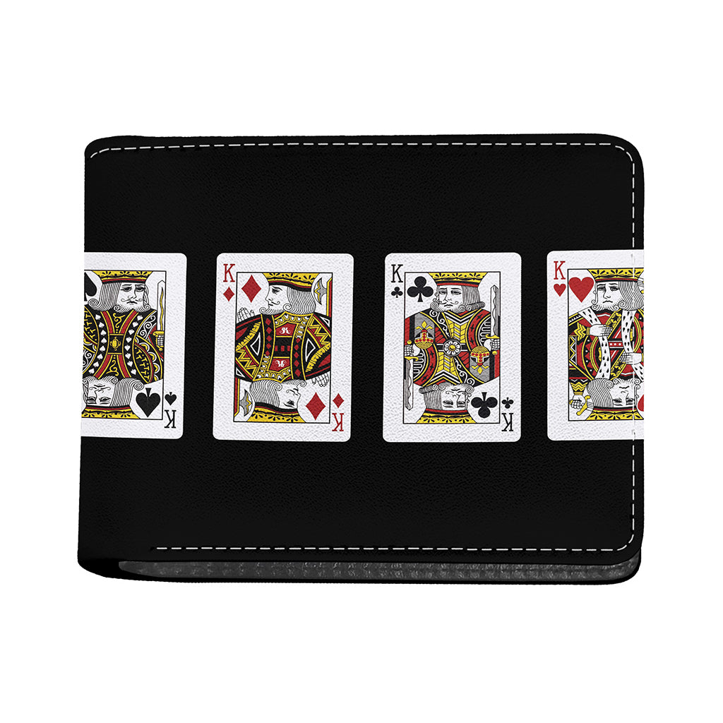 Four Kings Playing Cards Print Bifold Wallet