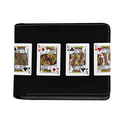 Four Kings Playing Cards Print Bifold Wallet