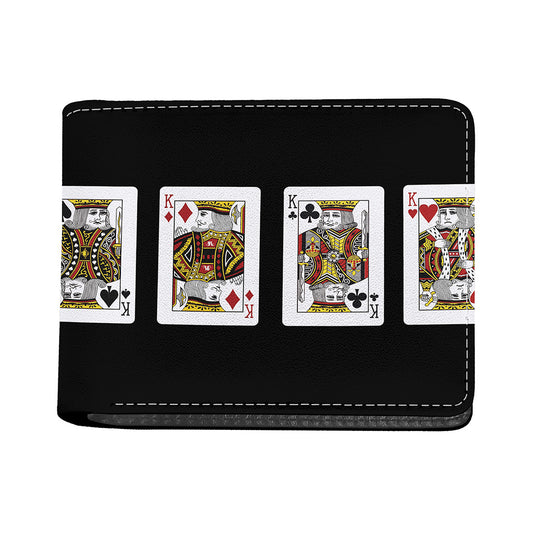 Four Kings Playing Cards Print Bifold Wallet