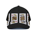 Four Kings Playing Cards Print Black Mesh Trucker Hat