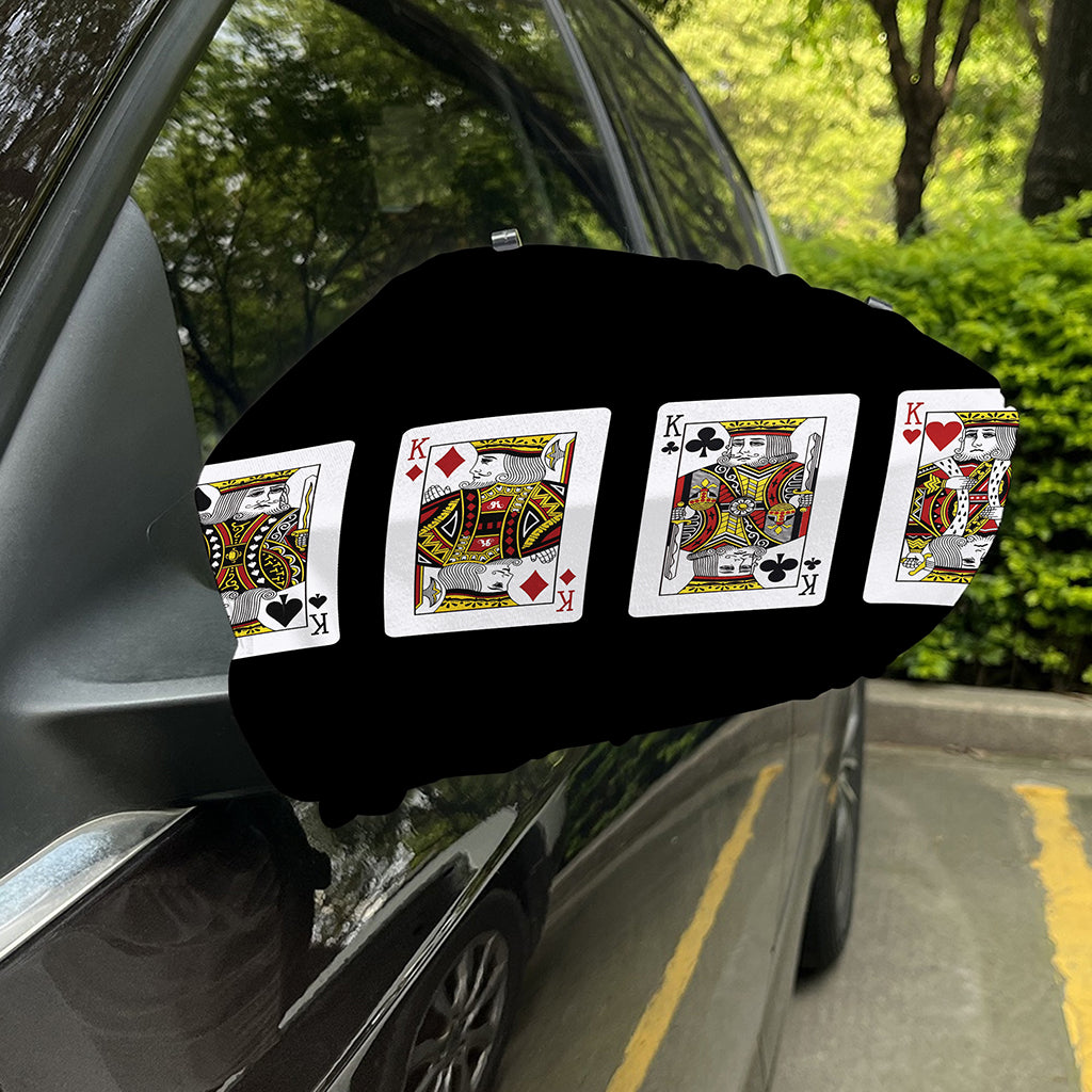 Four Kings Playing Cards Print Car Side Mirror Covers