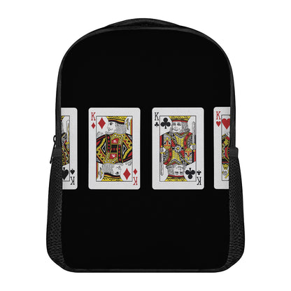 Four Kings Playing Cards Print Casual Backpack