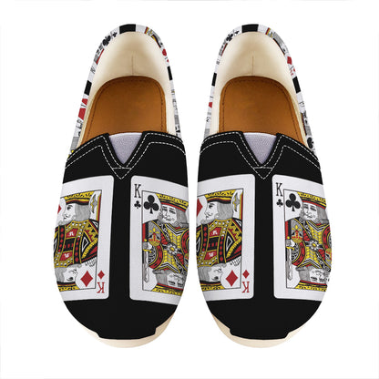 Four Kings Playing Cards Print Casual Shoes