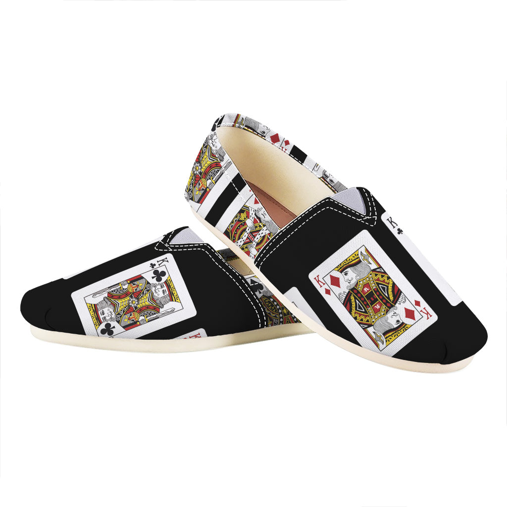 Four Kings Playing Cards Print Casual Shoes