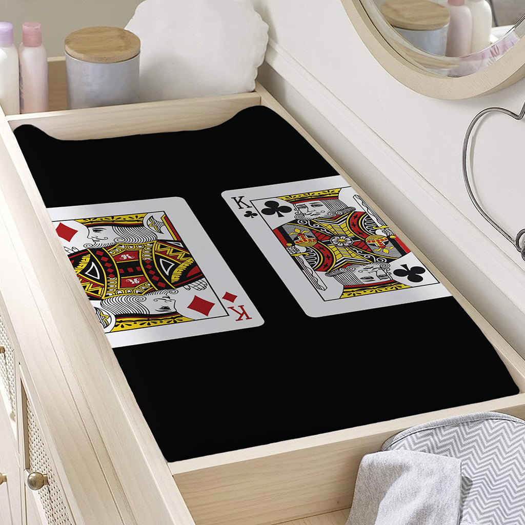 Four Kings Playing Cards Print Changing Pad Cover