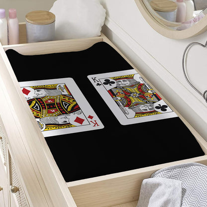 Four Kings Playing Cards Print Changing Pad Cover