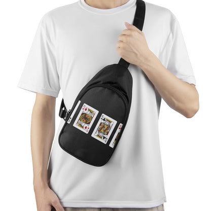 Four Kings Playing Cards Print Chest Bag