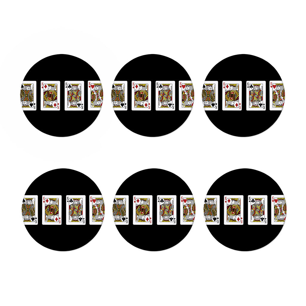 Four Kings Playing Cards Print Coaster Set