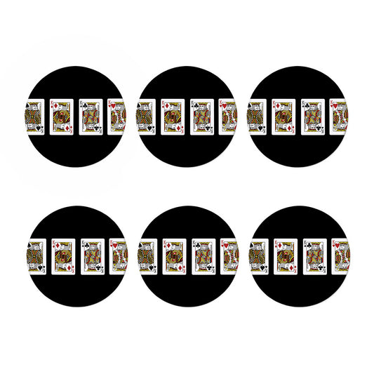 Four Kings Playing Cards Print Coaster Set