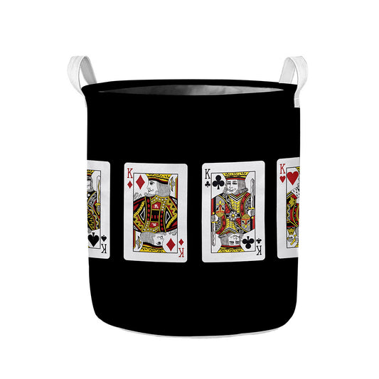 Four Kings Playing Cards Print Collapsible Laundry Basket