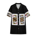Four Kings Playing Cards Print Cotton Hawaiian Shirt