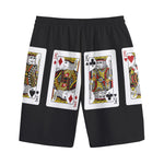 Four Kings Playing Cards Print Cotton Shorts