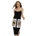 Four Kings Playing Cards Print Cross Back Cami Dress
