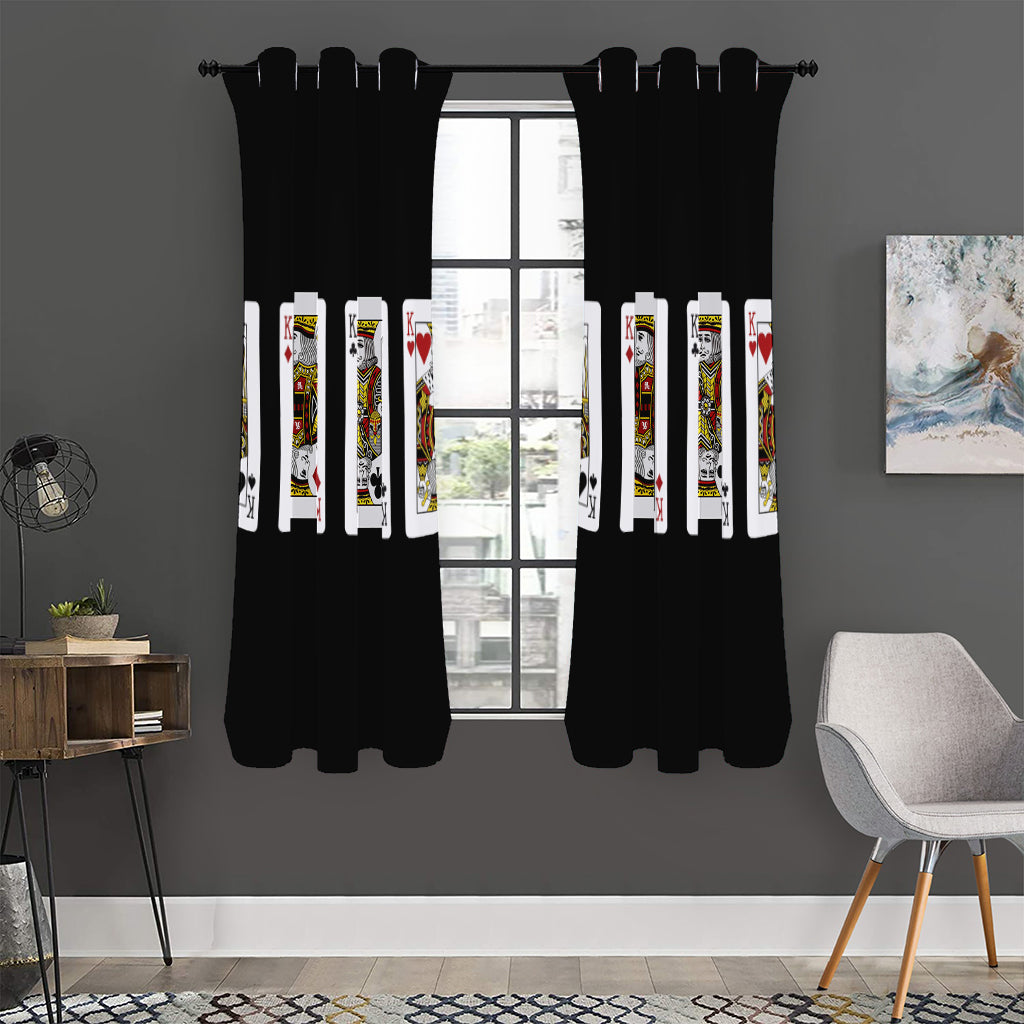 Four Kings Playing Cards Print Curtain