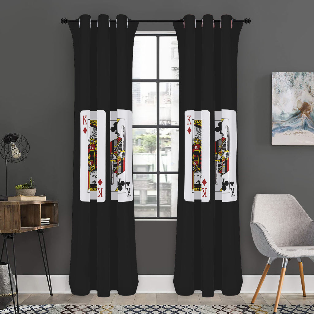 Four Kings Playing Cards Print Curtain