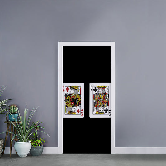 Four Kings Playing Cards Print Door Sticker