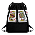 Four Kings Playing Cards Print Drawstring Backpack