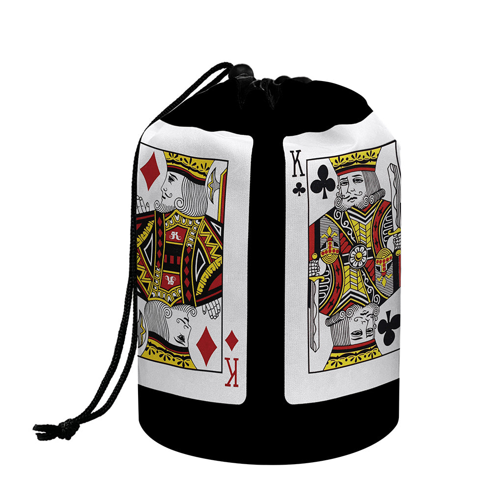 Four Kings Playing Cards Print Drawstring Makeup Bag