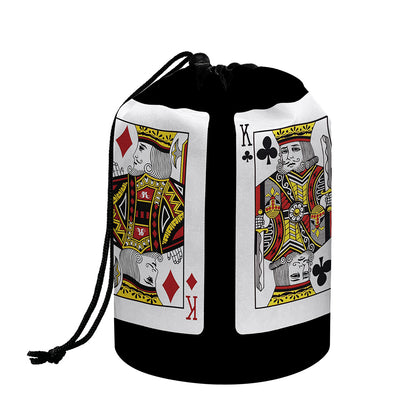 Four Kings Playing Cards Print Drawstring Makeup Bag