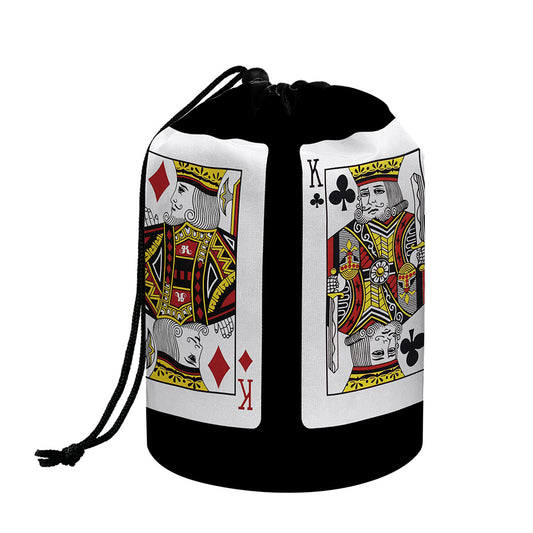 Four Kings Playing Cards Print Drawstring Makeup Bag