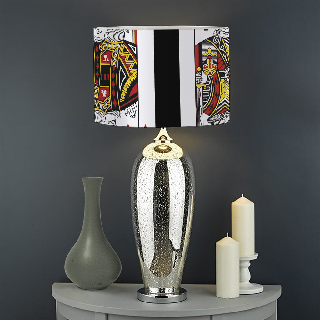 Four Kings Playing Cards Print Drum Lamp Shade