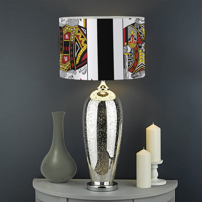Four Kings Playing Cards Print Drum Lamp Shade