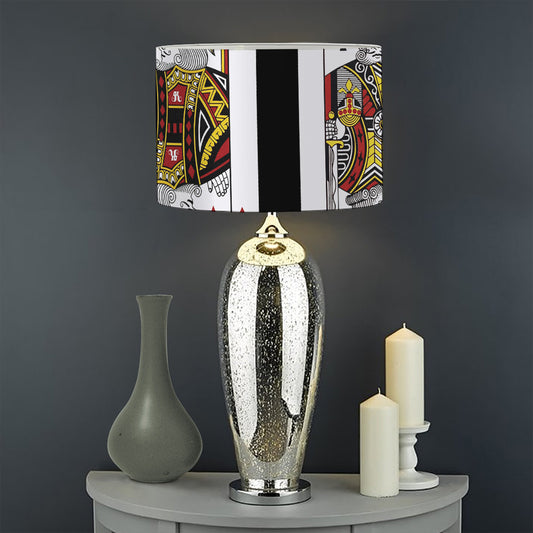Four Kings Playing Cards Print Drum Lamp Shade