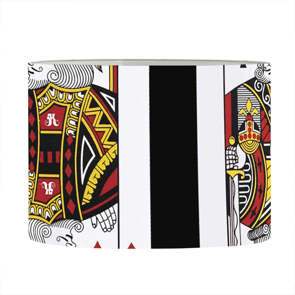 Four Kings Playing Cards Print Drum Lamp Shade