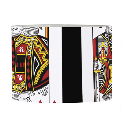 Four Kings Playing Cards Print Drum Lamp Shade
