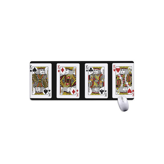 Four Kings Playing Cards Print Extended Mouse Pad