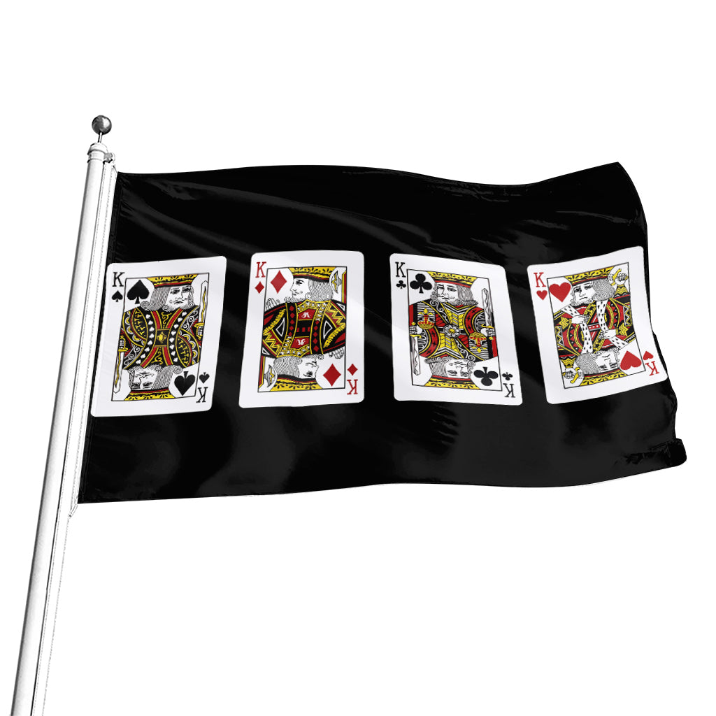 Four Kings Playing Cards Print Flag