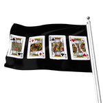 Four Kings Playing Cards Print Flag
