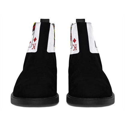 Four Kings Playing Cards Print Flat Ankle Boots