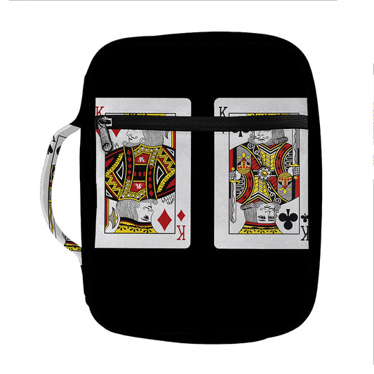 Four Kings Playing Cards Print Front Pocket Bible Bag