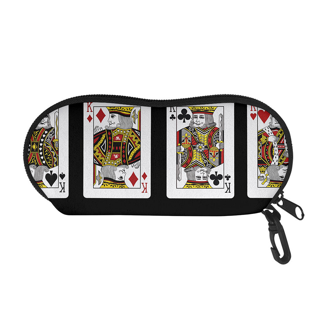 Four Kings Playing Cards Print Glasses Case