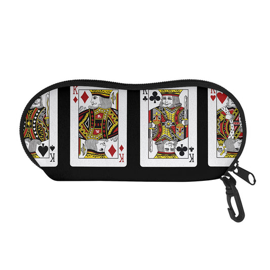 Four Kings Playing Cards Print Glasses Case